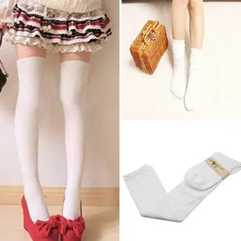 1 Pair 5 Solid Colors Fashion Sexy Warm Thigh High Over the Knee Socks Long Cotton Stockings For Girls Ladies Women