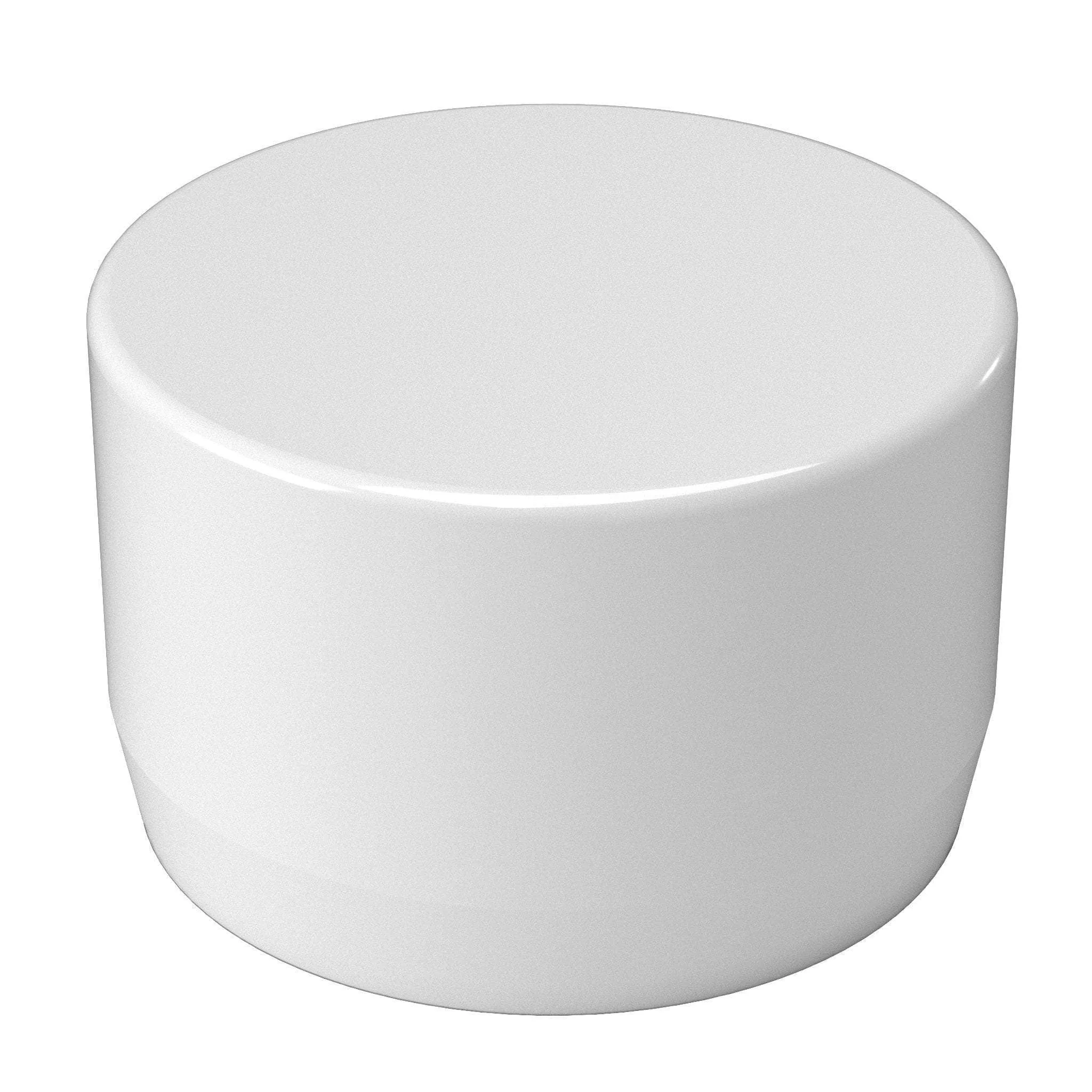 2 in. External Flat PVC End Cap, Furniture Grade - White