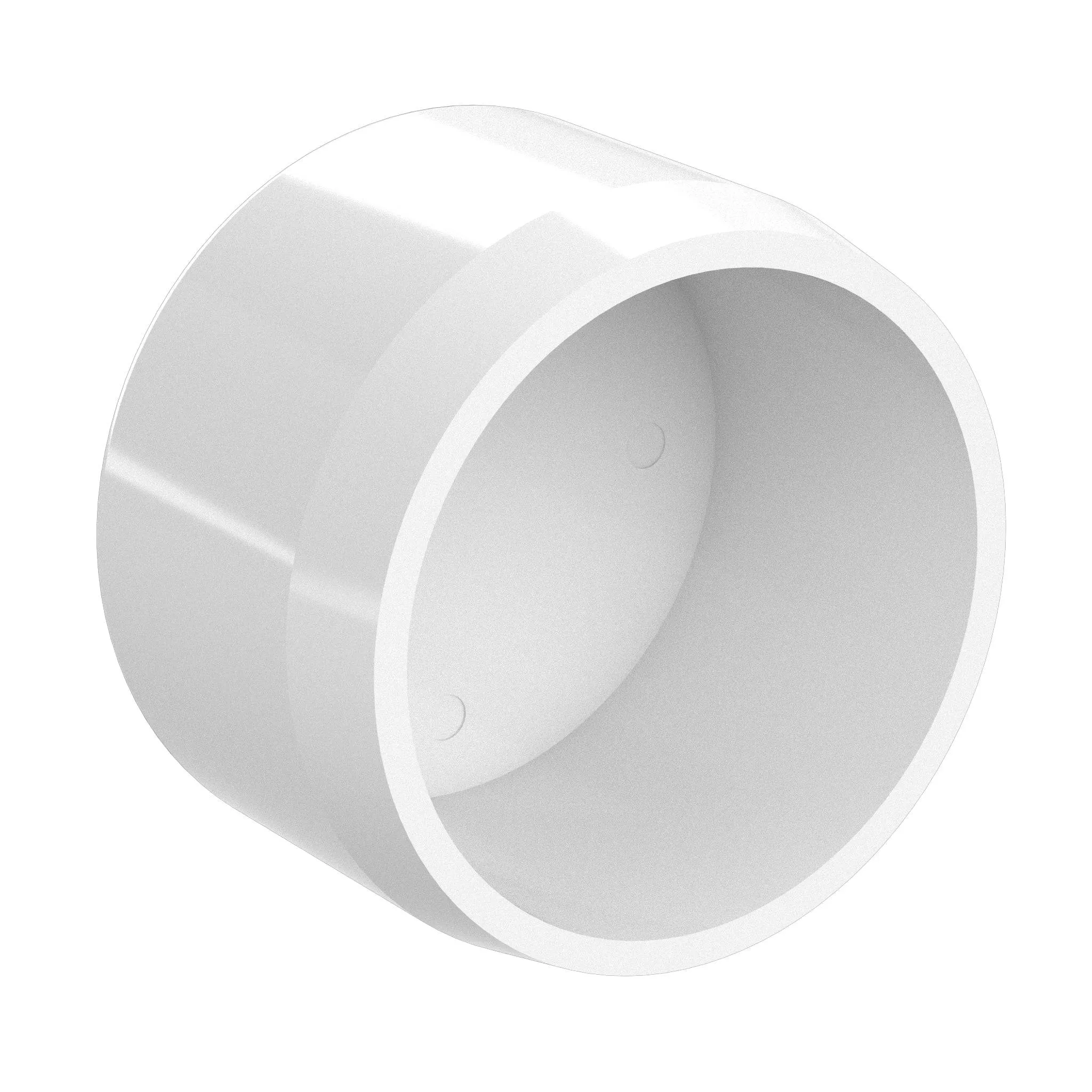 2 in. External Flat PVC End Cap, Furniture Grade - White