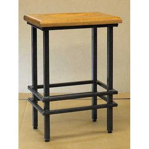 24" Deco Natural Cherry And Black Steel Bar Stool