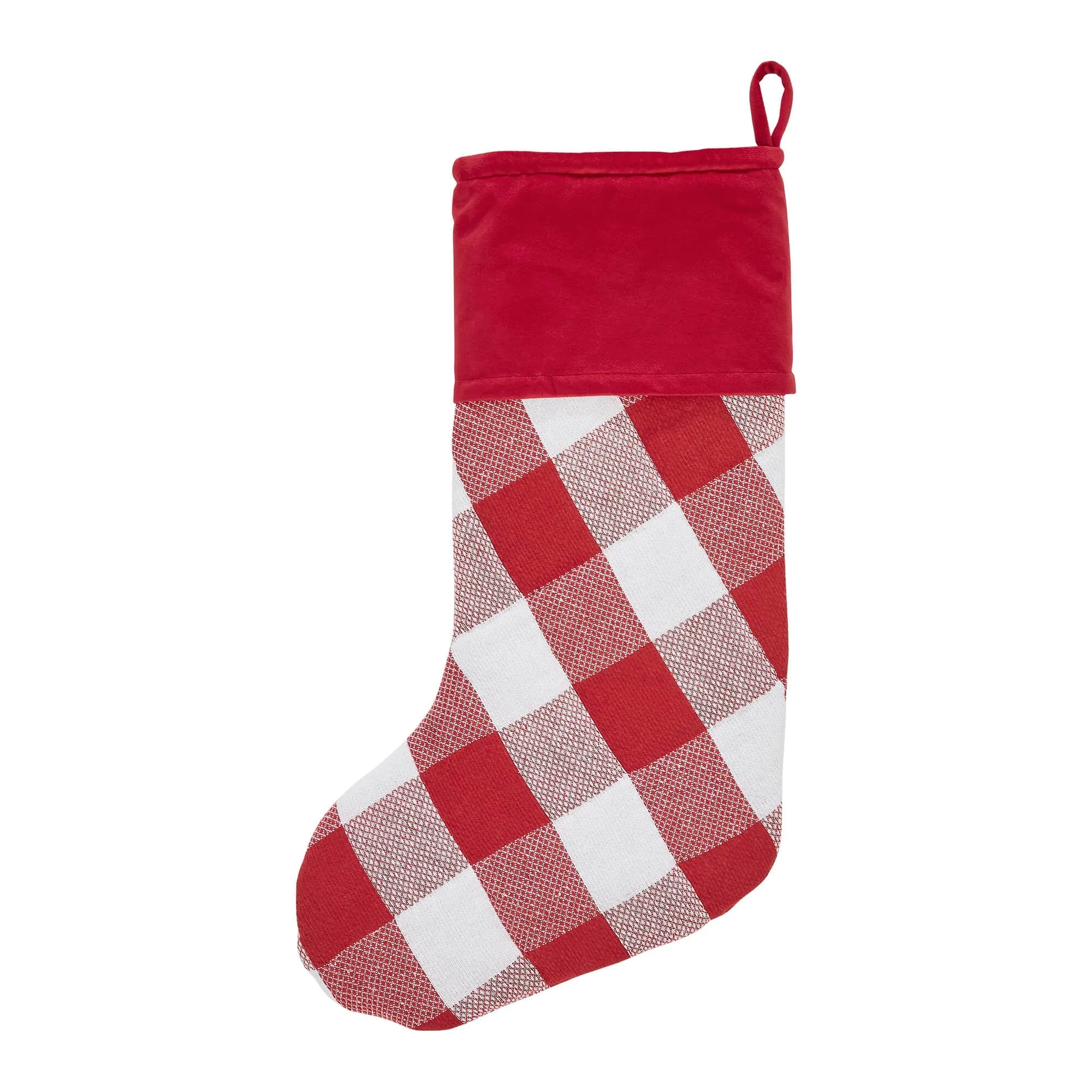 Annie Red Buffalo Check Stocking 12x20"