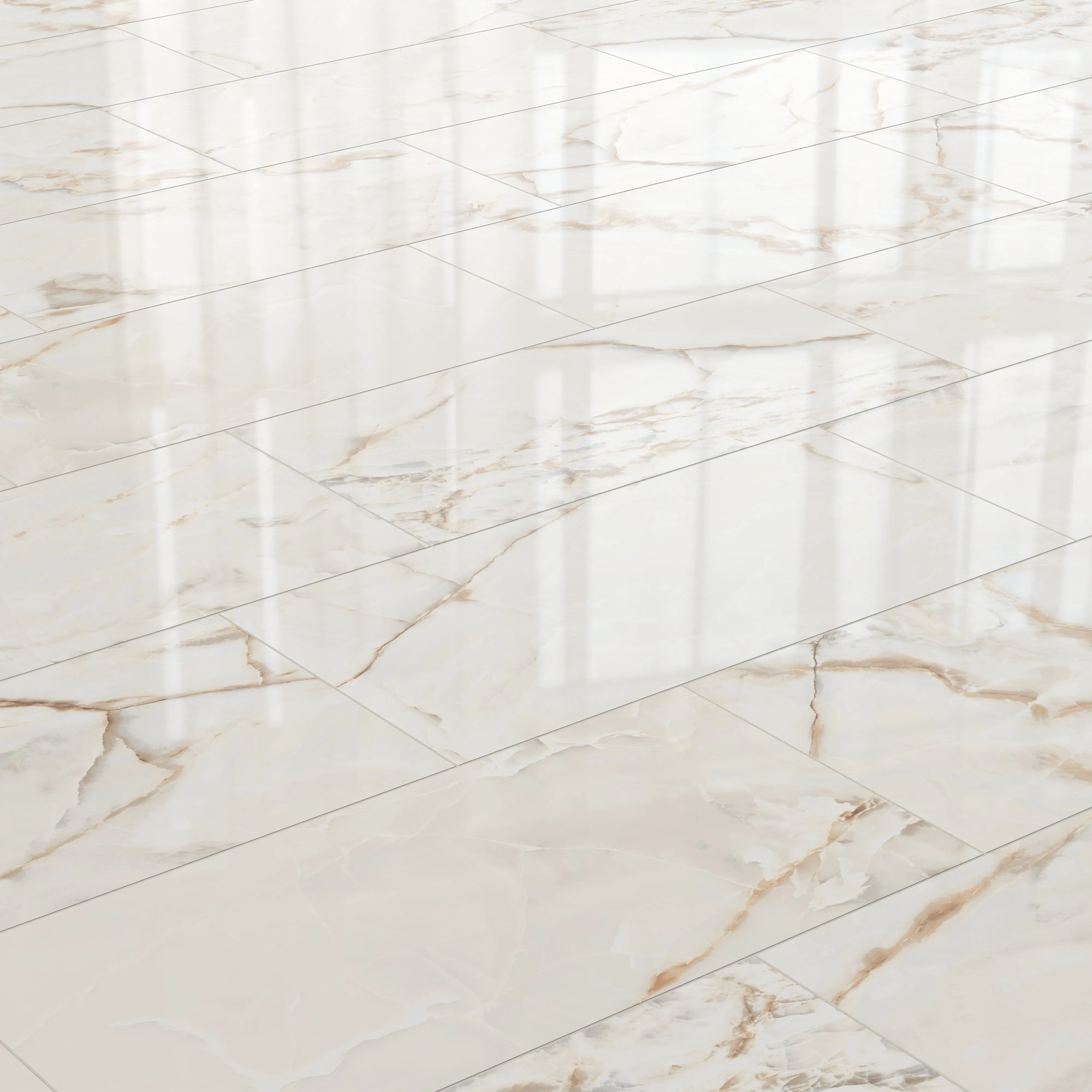 Astrid 24x48 Polished Porcelain Tile in Alabaster