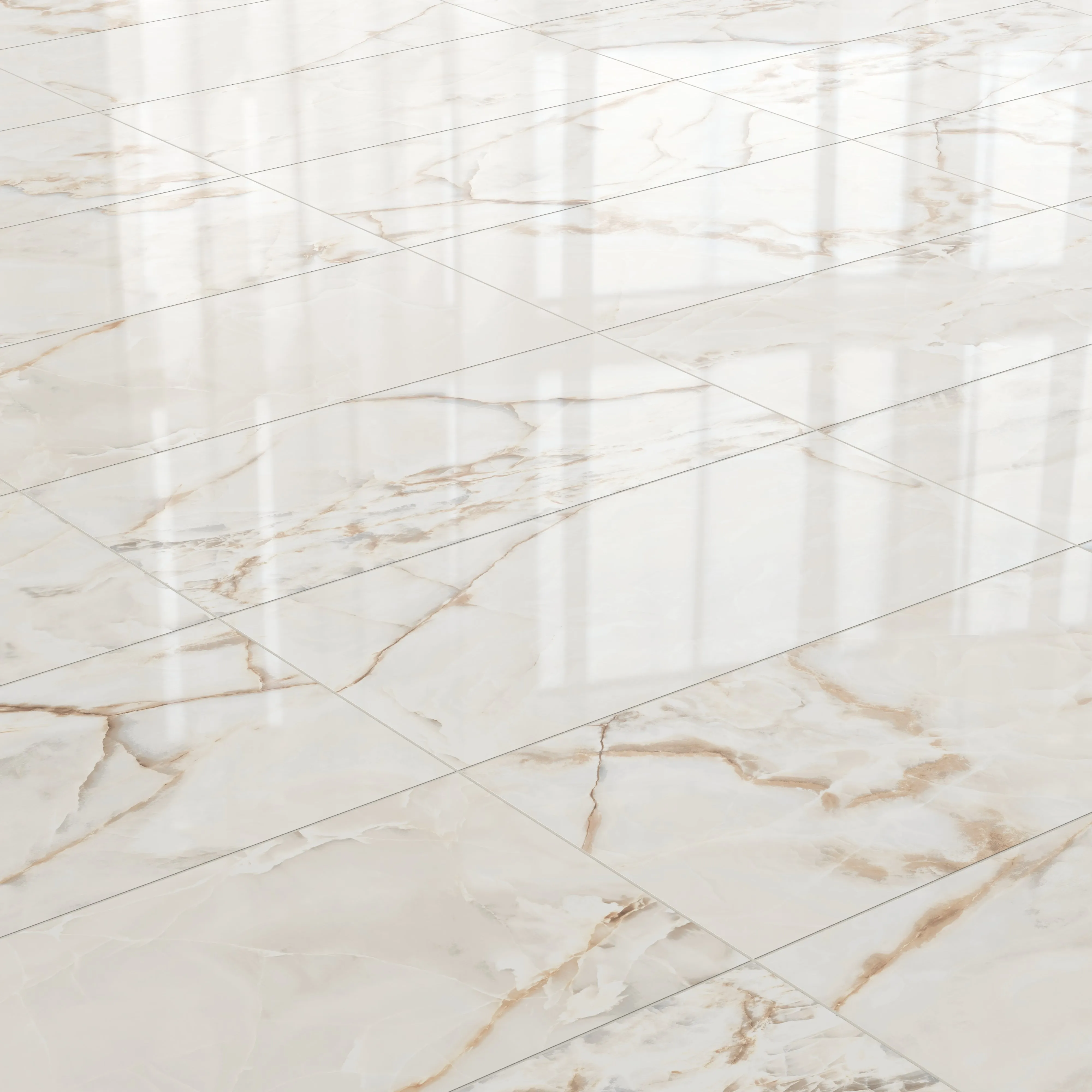 Astrid 24x48 Polished Porcelain Tile in Alabaster