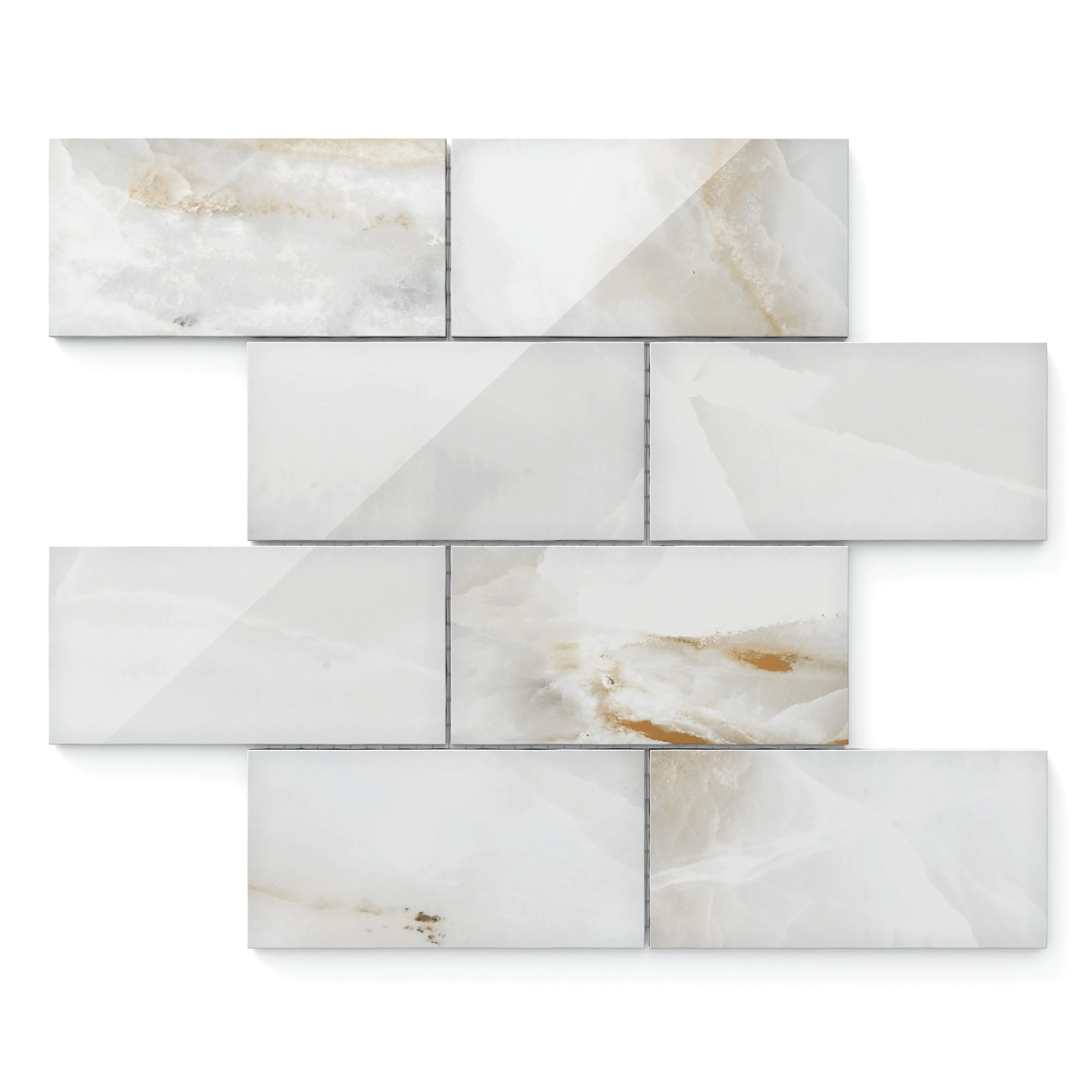 Astrid 3x6 Polished Porcelain Mosaic Tile in Pearl