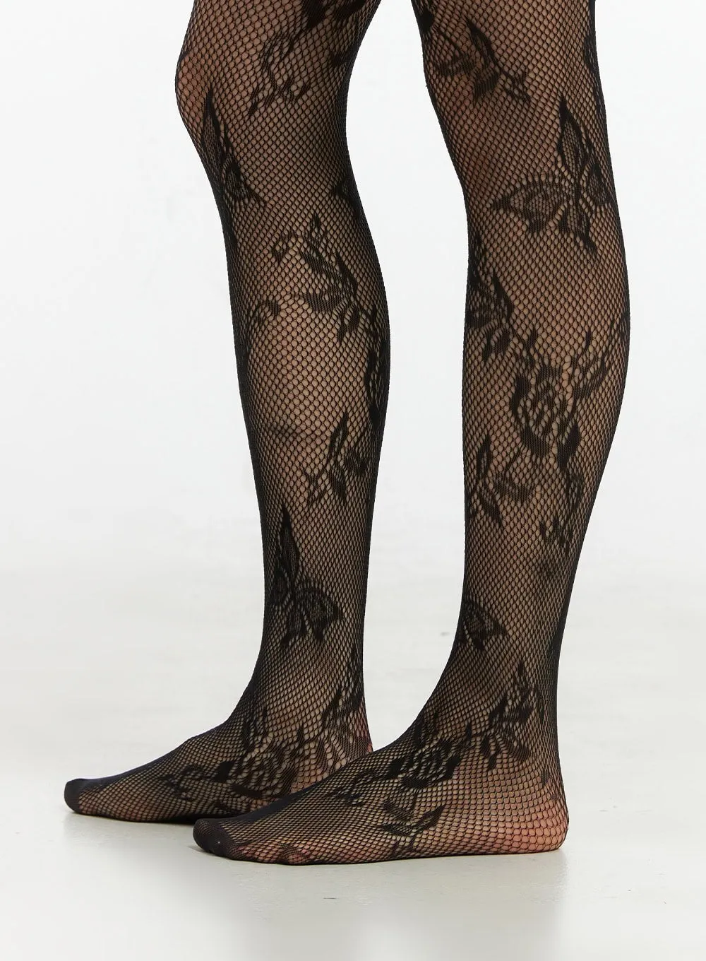 Butterfly Floral Sheer Stockings IO430