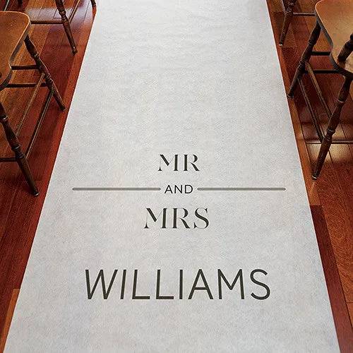 City Style Personalized Aisle Runner White With Hearts Charcoal