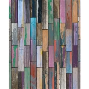 Color Block Planks Printed Backdrop