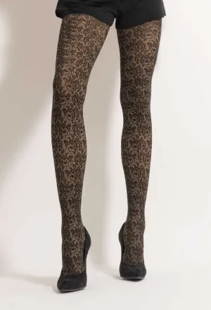 Donna BC Charyl Floral Opaque Patterned Tights