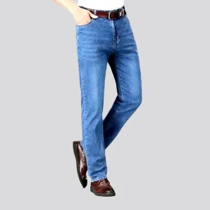 Furrowed tall men's waisted jeans