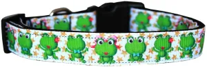 Happy Frogs Nylon Dog Collar Sm