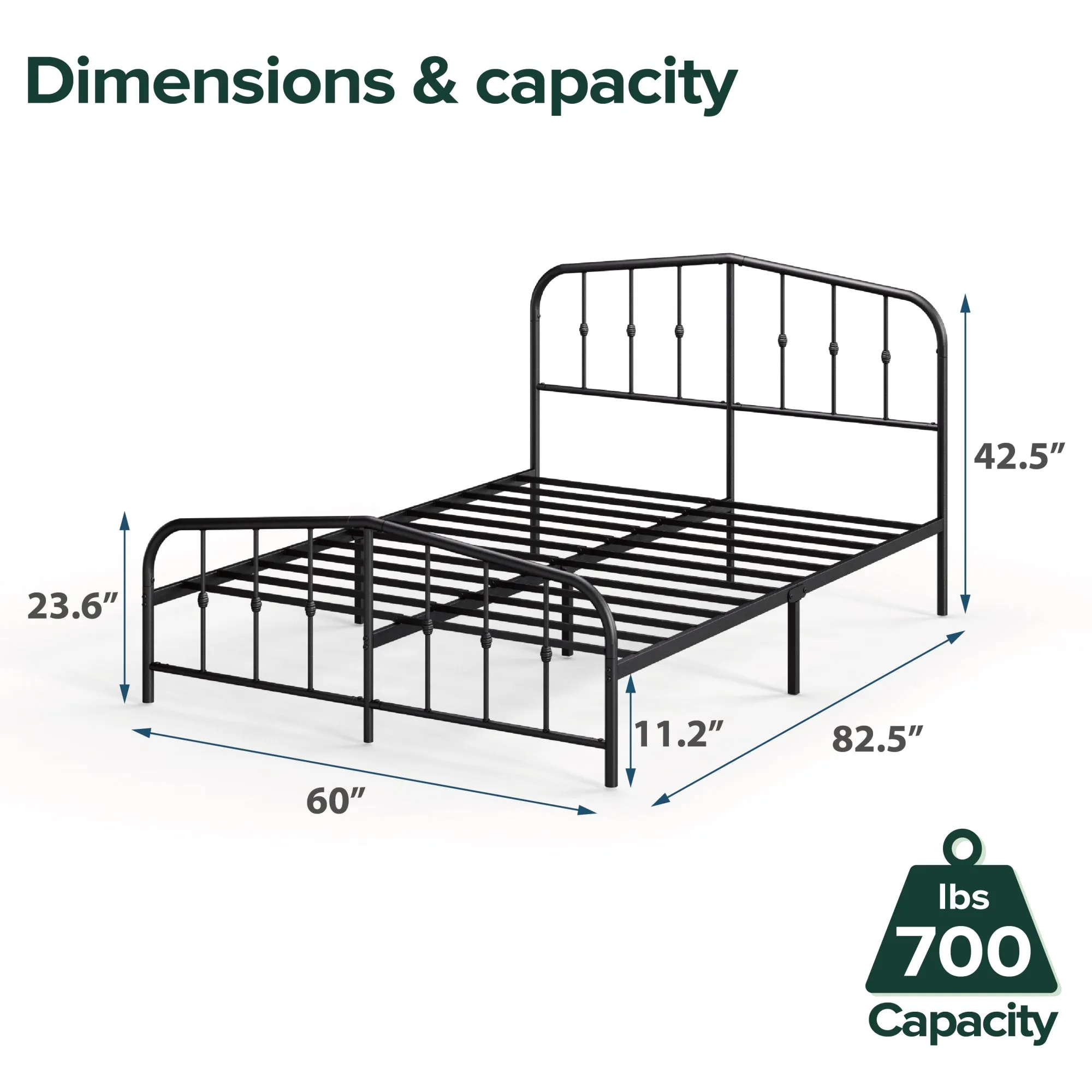 Heidi Metal Platform Bed Frame