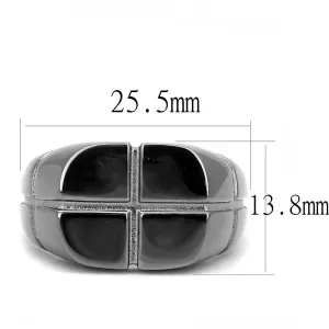 IP Light Black (IP Gun) Stainless Steel Ring with No Stone for Women Style TK3273