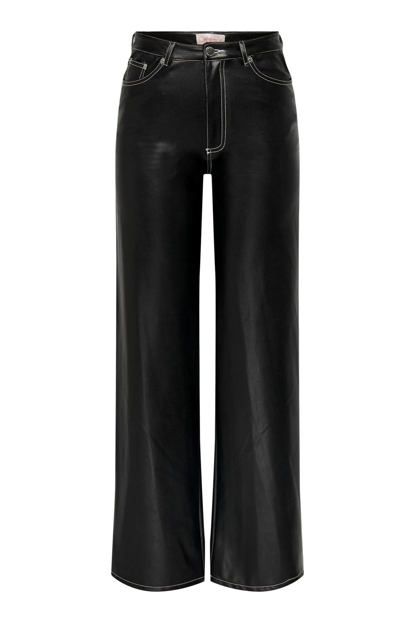 Juicy Wide Faux Leather Pants - Black