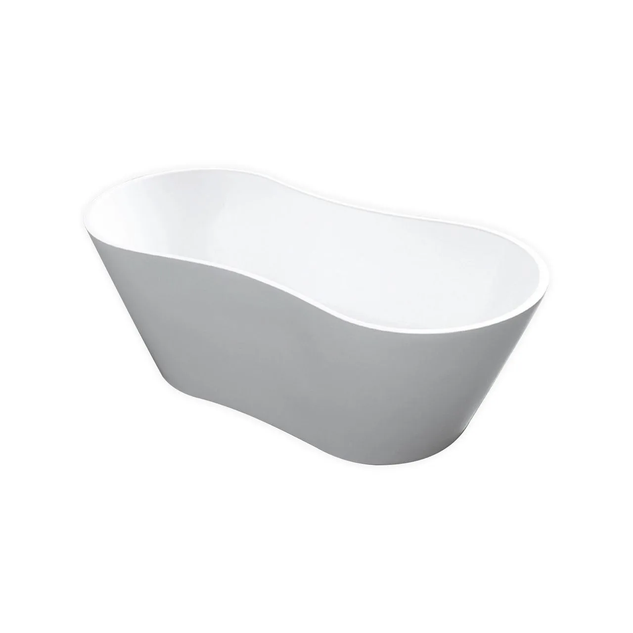 Kube Onde 67'' White Free Standing Bathtub