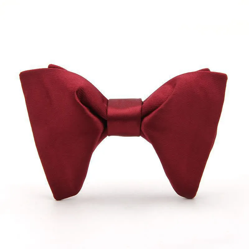 Men's Paisley Solid Color Oversized Pointed Bow Tie