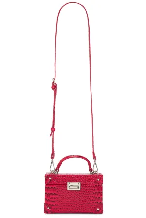 Mini BOX BAG IN RED CROC