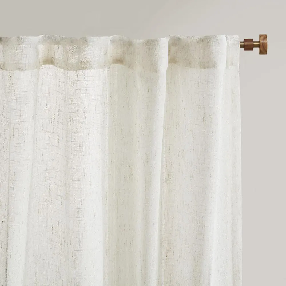 Modern Yarn Sheer Curtain Panel Pair