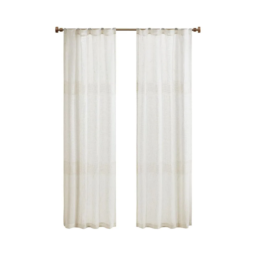 Modern Yarn Sheer Curtain Panel Pair