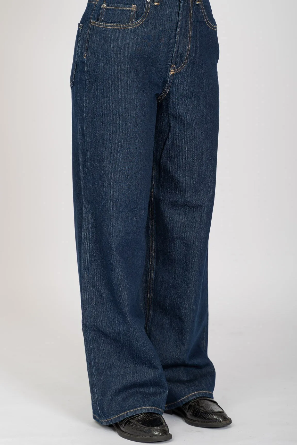 Performance Wide Jeans - Dark Blue Denim