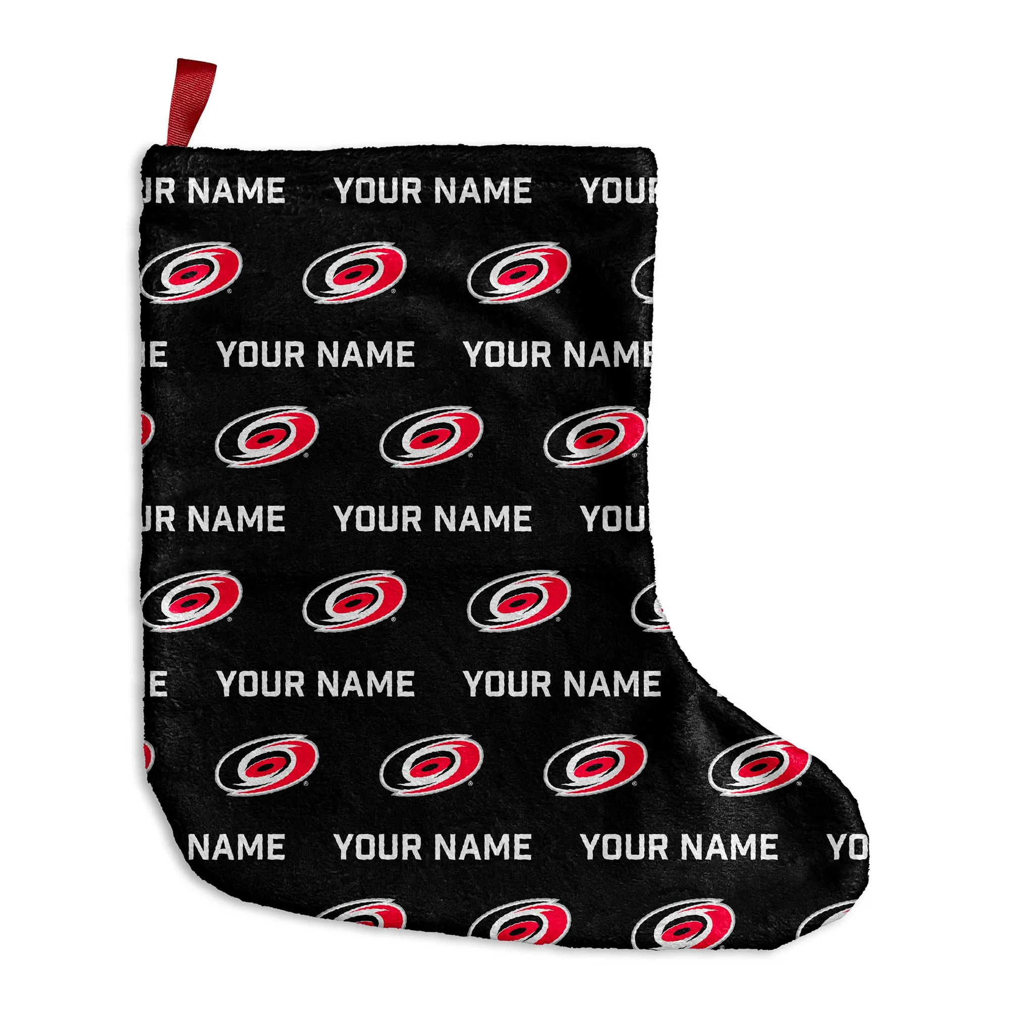 Personalized Carolina Hurricanes Pattern Christmas Stocking - 9"x16"