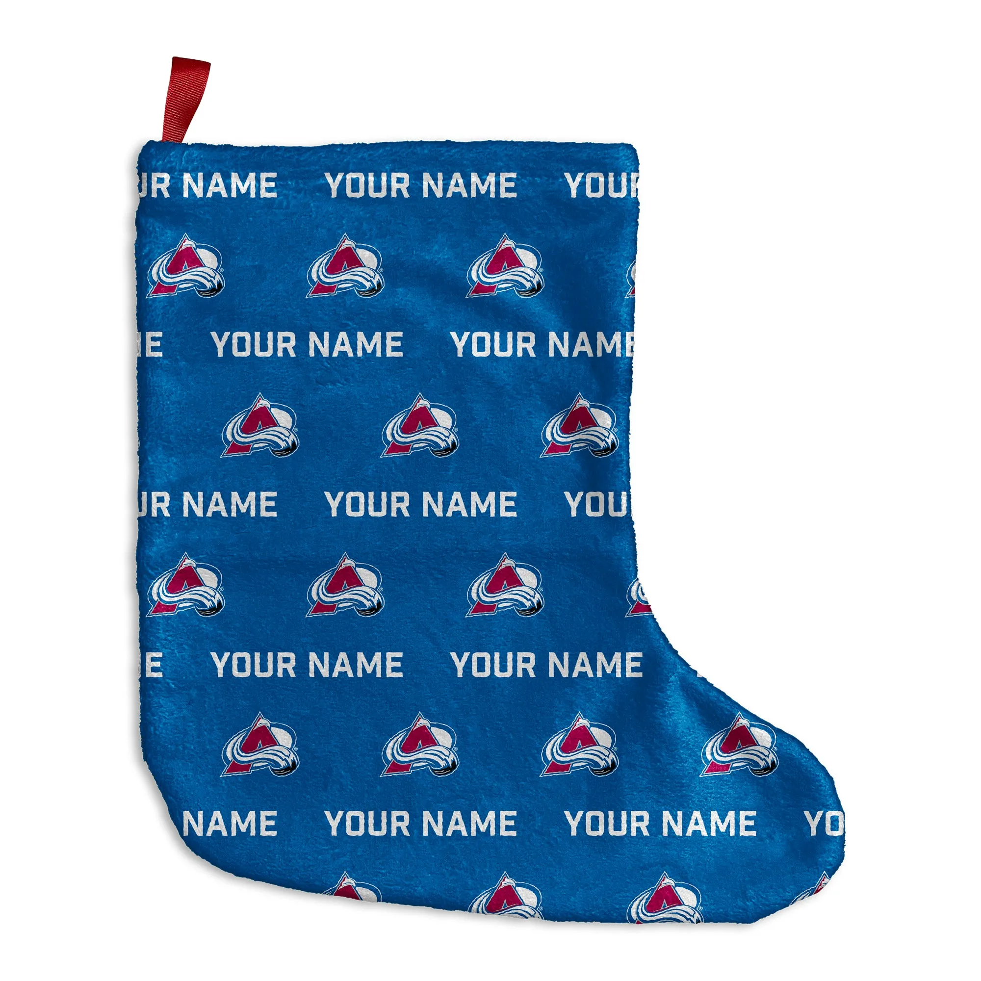 Personalized Colorado Avalanche Pattern Christmas Stocking - 9"x16"