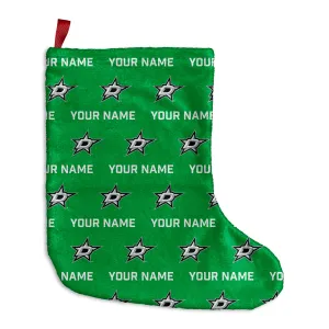 Personalized Dallas Stars Pattern Christmas Stocking - 9"x16"