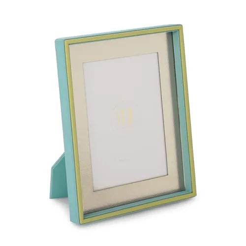 PURE HOME   LIVING Blue and Green Dual Toned Faux Leather Photo Frame