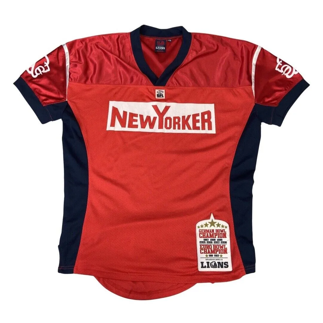 Red & Blue Braunschweig New Yorker Lions American Football Champions Jersey XXXL