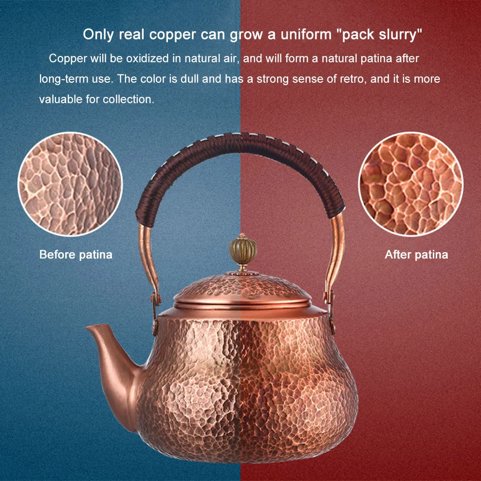 Red Copper Kettle Large Capacity Pure Copper Boiling Water Kettle