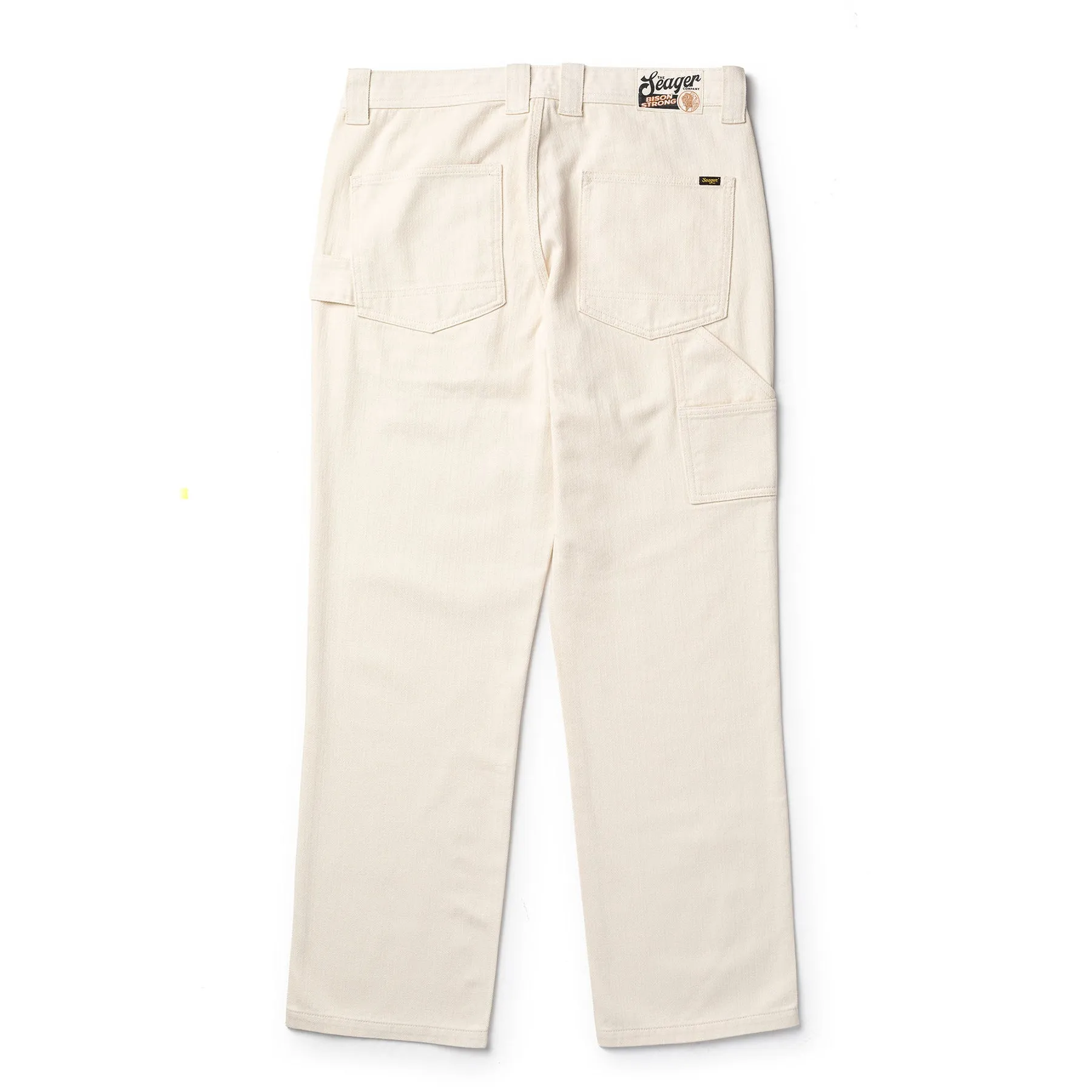 Seager Bison Herringbone Pant Regular Fit - Natural