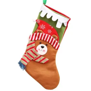 Snowy Scallop And Muffler Stockings - Merry Moose