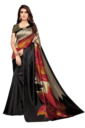 SVB Saree Black Art Silk Mysore Silk Saree