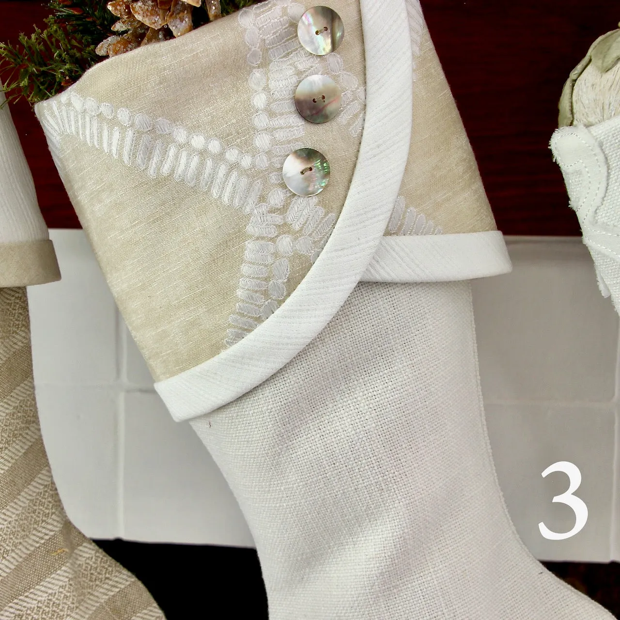 White Cottage Christmas Stockings or Modern Farmhouse Stockings— Shipping Included!