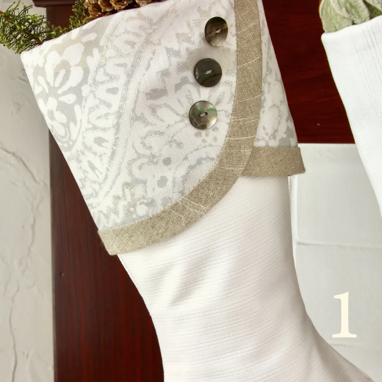 White Cottage Christmas Stockings or Modern Farmhouse Stockings— Shipping Included!