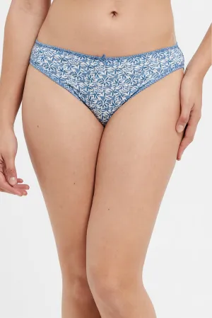 Women Assorted Printed And Plain High leg Brief Set (Pack Of 5)